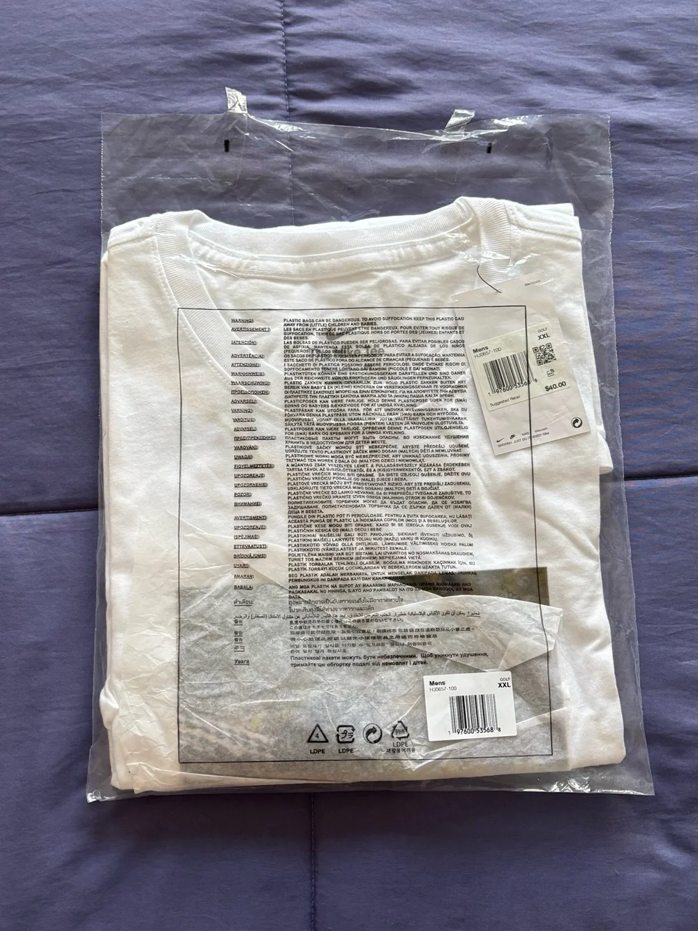 Nike Golf Alligator “Play It, As It Lies” White T-Shirt New With Tags